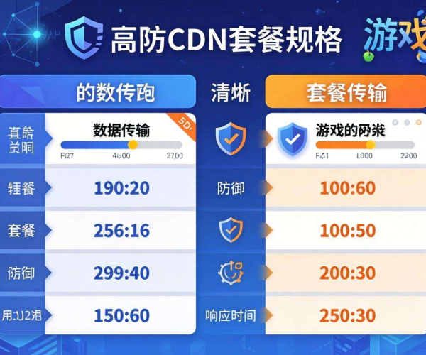 游戏高防CDN套餐规格大对比，选对方案守护游戏安全畅玩