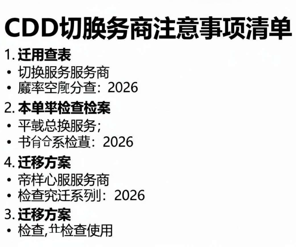 2026年CDN切换服务商注意事项清单、检查表及迁移方案检查使用