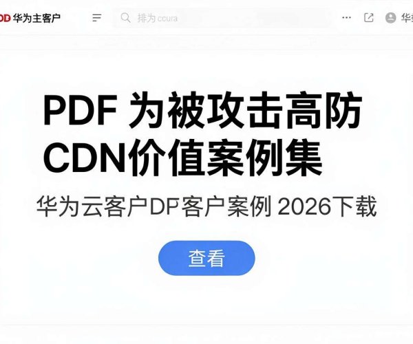 华为云2026网站被攻击高防CDN价值案例集PDF下载查看