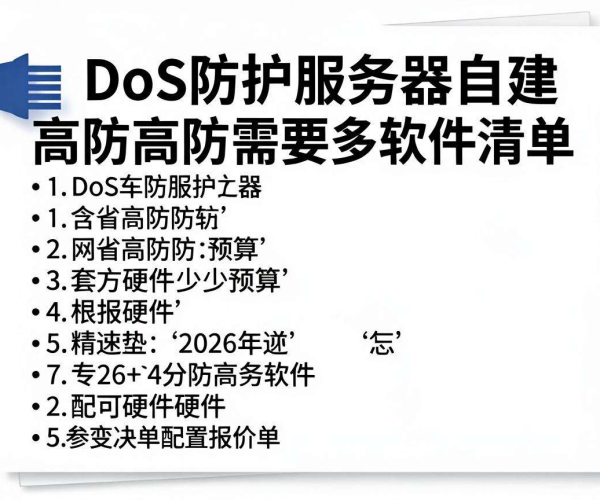 2026年DDoS防护服务器自建高防预算、软硬件清单及配置报价单