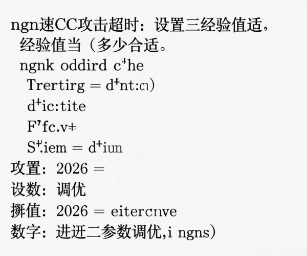 慢速CC攻击超时设置经验值及Nginx 2026参数调优探讨