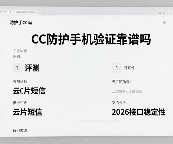 注册页面CC防护手机验证靠谱吗?云片短信2026接口稳定性评测