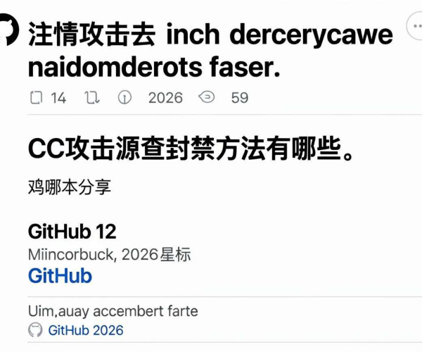 肉鸡CC攻击源查封禁方法脚本分享 GitHub获2026星标收藏