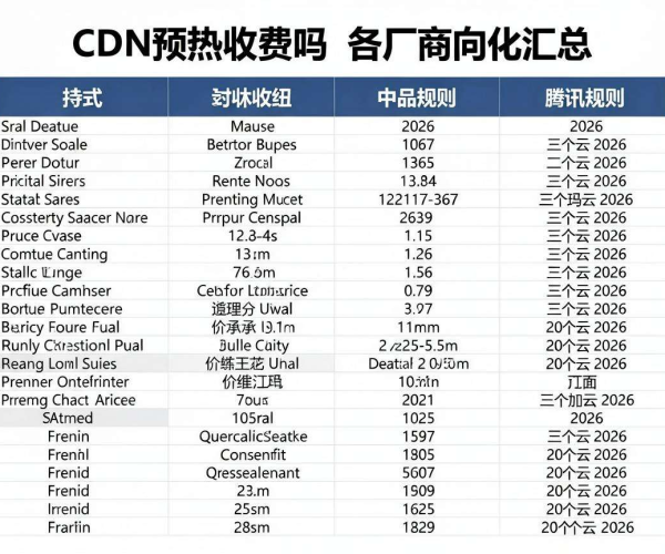 CDN预热收费规则汇总:2026腾讯云整理学习