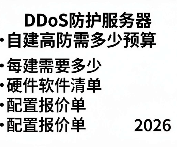 2026年DDoS防护服务器自建高防预算、硬件软件清单及配置报价单