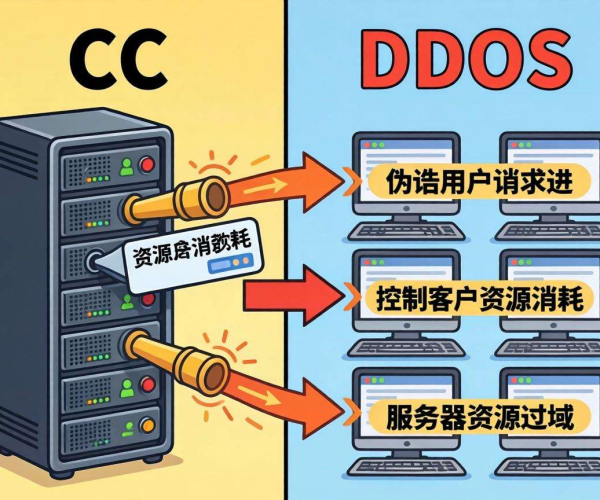 CC攻击与DDoS的差异剖析：原理、特点及应对策略对比