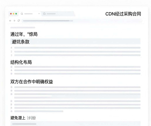 CDN采购合同避坑条款律师审查要点及2026清单学习