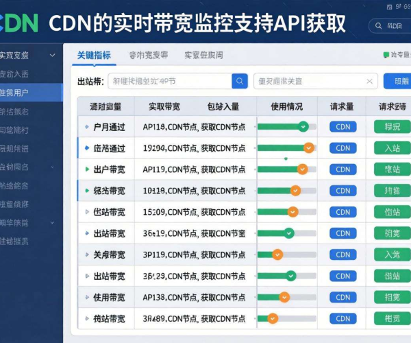 国内CDN实时带宽监控能否通过API获取？