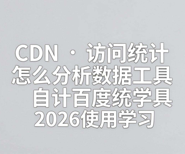 2026百度统计教程:CDN访问统计数据的分析工具使用学习