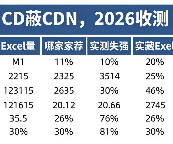 2026移动屏蔽CDN推荐哪家强？实测对比表数据收藏Excel