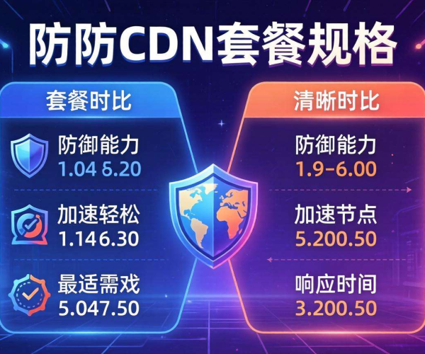 游戏高防CDN套餐规格大对比，哪个才是你的最优之选？