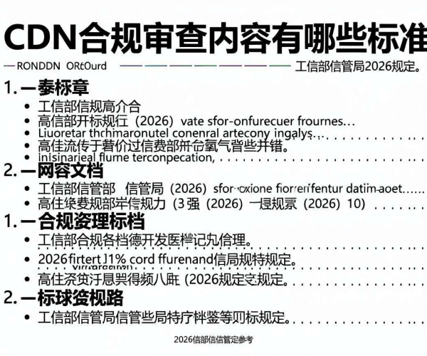 CDN合规审查内容标准：工信部信管局2026规定参考要点