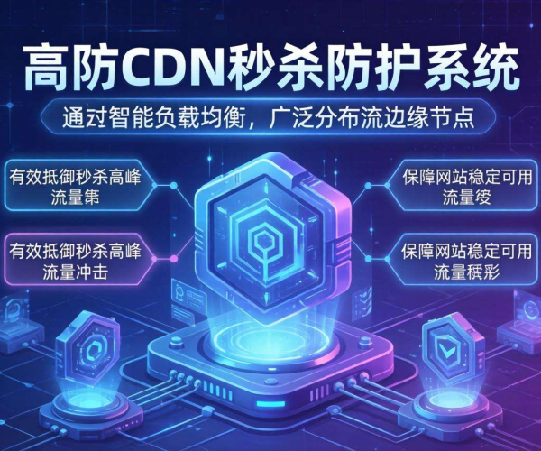 电商高防CDN：精准抵御攻击，为秒杀活动筑牢安全防线