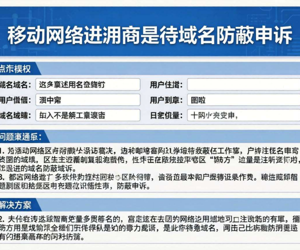 移动网络域名被屏蔽申诉模板：教你有效解决域名封禁难题