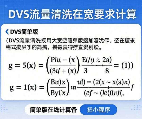 DDoS流量清洗带宽要求计算公式简单版在线计算器小程序