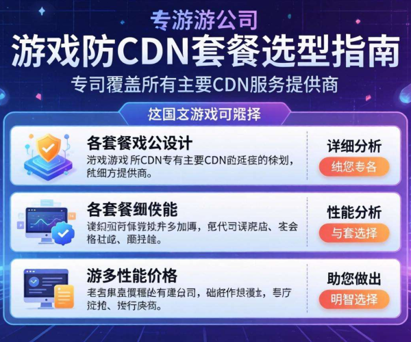 游戏高防CDN套餐选型指南PDF：助力游戏防御与性能优化