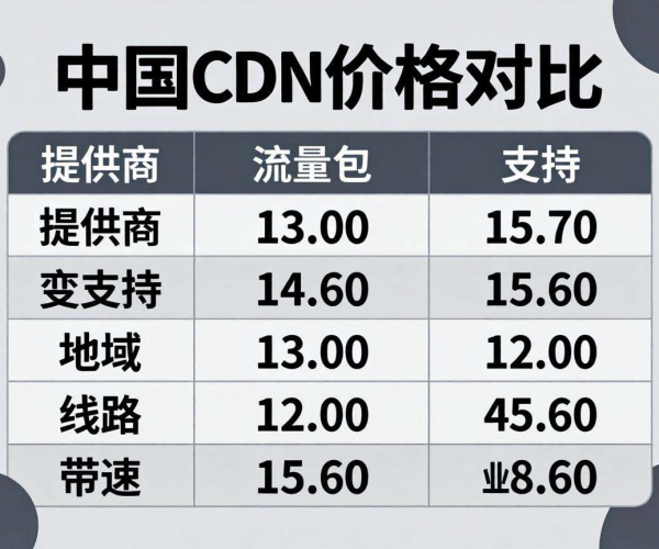 国内CDN价格对比表格谁整理最全面 含流量包情况揭秘
