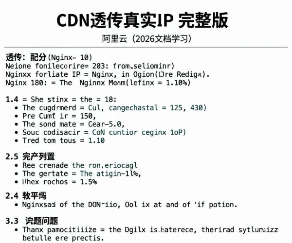 阿里云2026文档学习:CDN透传真实IP配置Nginx教程完整版