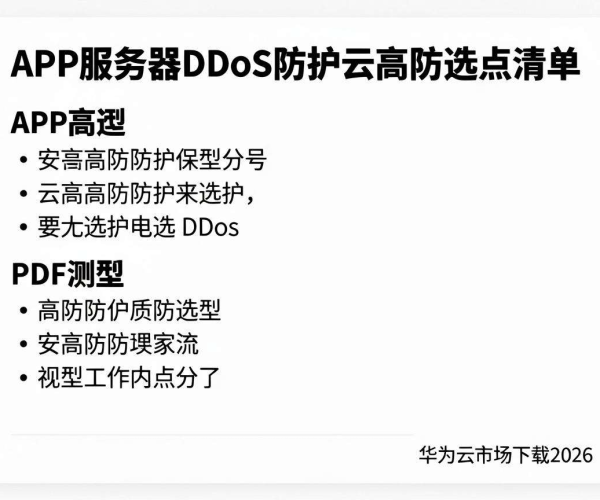 APP服务器DDoS防护云高防选型要点清单PDF 2026华为云市场下载