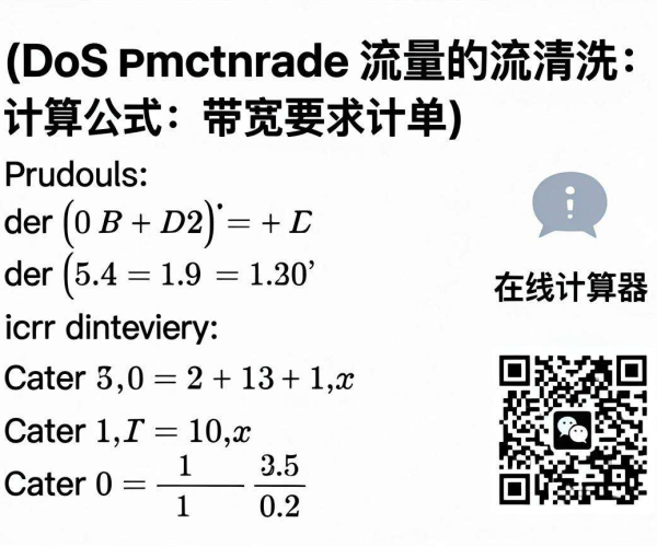 DDoS流量清洗带宽要求计算公式简单版在线计算器微信小程序码扫码
