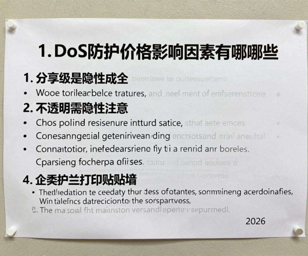 DDoS防护价格影响因素及隐性成本，注意清单打印贴墙2026