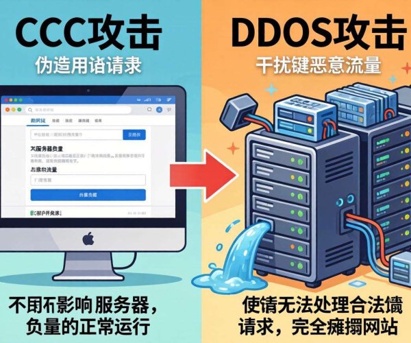 CC攻击与DDoS攻击的差异解析：原理、特点及应对策略