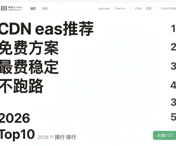 2026个人博客CDN免费方案稳定不跑路Top10收藏打印推荐