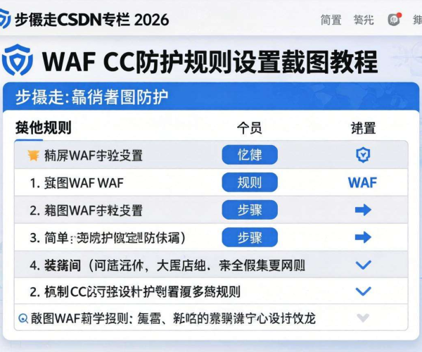 WAF CC防护规则设置截图教程分步走助力2026 CSDN专栏