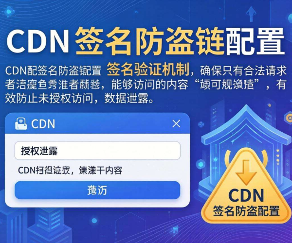 CDN URL签名防盗链配置：保障内容安全与访问控制的有效策略