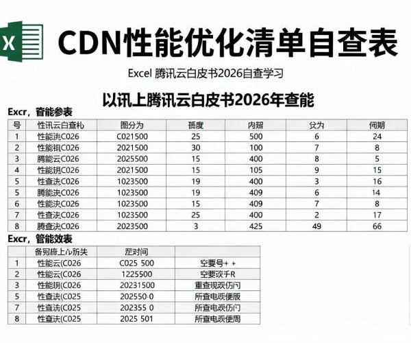 CDN性能优化清单自查表Excel腾讯云白皮书2026自查学习要点