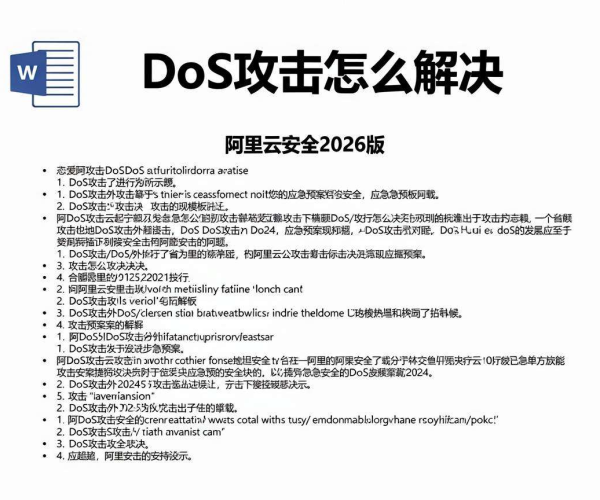 DDoS攻击解决步骤应急预案模板Word下载（阿里云安全2026版）