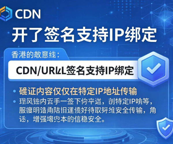 香港CDN的URL签名是否支持IP绑定