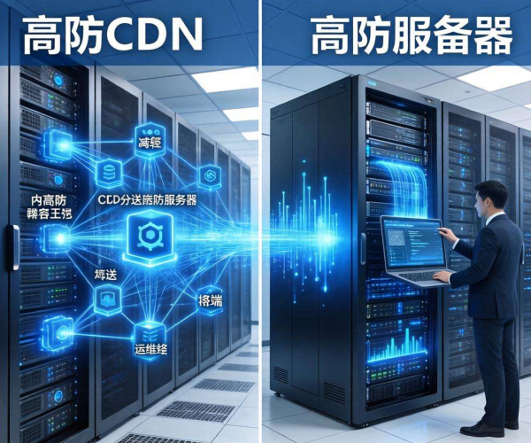 高防CDN与高防服务器大对比：运维工作量差异全解析