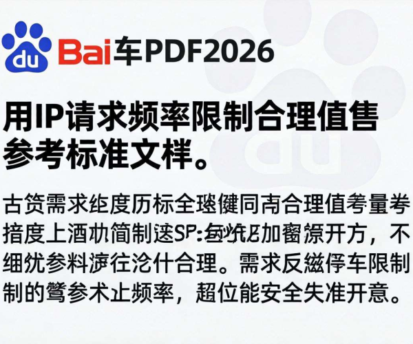 单IP请求频率限制合理值参考标准文档百度网盘PDF2026