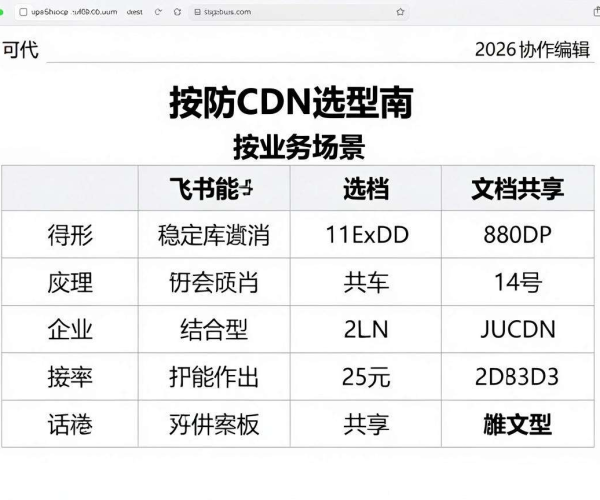 高防CDN选型指南：按业务场景选，表格飞书文档2026协作编辑共享