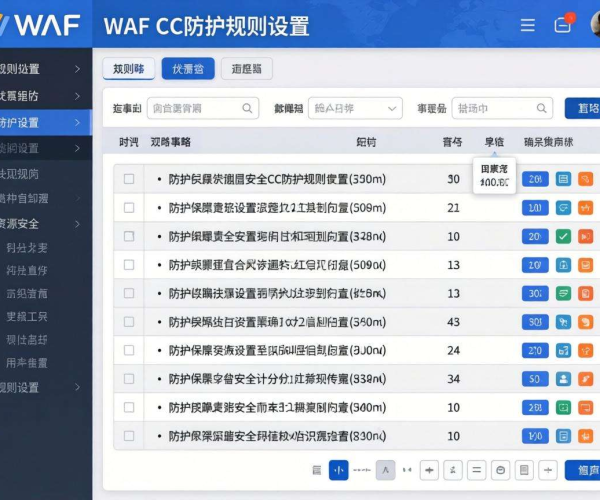 WAF CC防护规则设置截图展示：保障网站安全的关键步骤