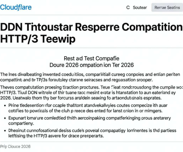 CDN与HTTP/3兼容性测试报告:Cloudflare 2026测试参考