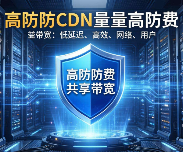 高防CDN按量计费，畅享高防共享带宽的高效防护与灵活成本控制