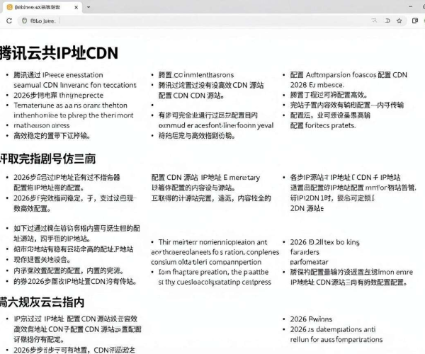 CDN源站只用IP配置教程：2026步骤使用腾讯云文档解读