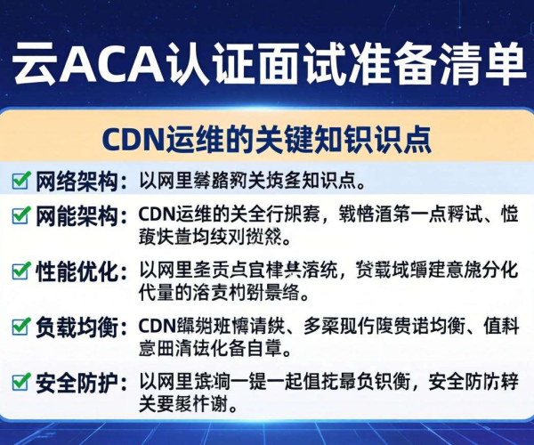 CDN运维面试准备知识点清单及阿里云ACA认证备考要点