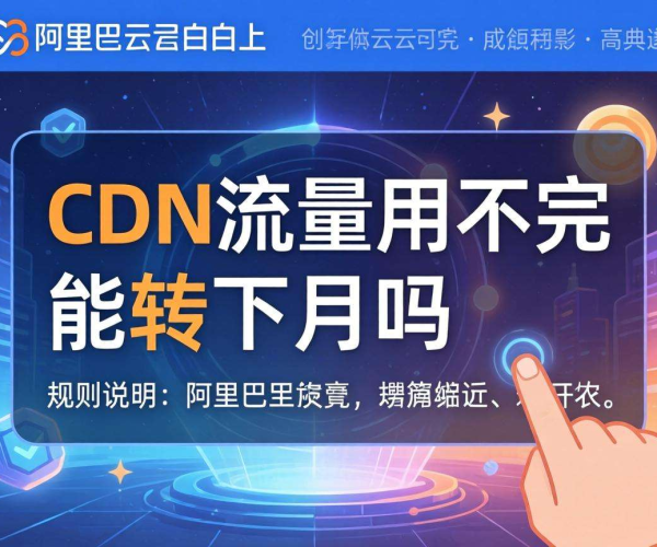 阿里云官网2026：CDN流量用不完能否转下月规则说明