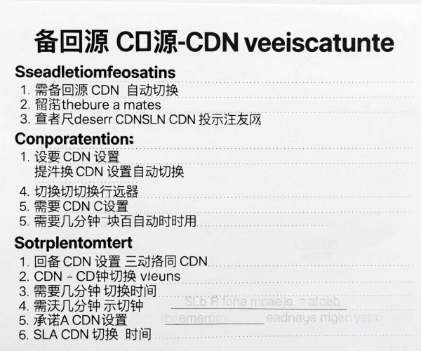 主备回源CDN设置自动切换时间SLA承诺文档相关要点解析