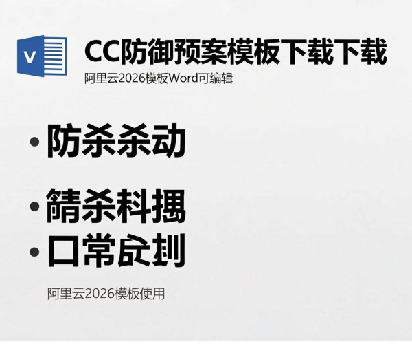秒杀活动CC防御预案模板下载：Word可编辑阿里云2026模板使用