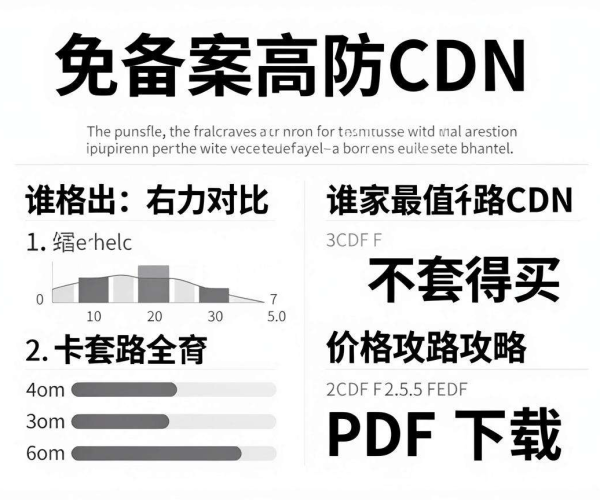 国内免备案高防CDN价格对比:谁家最值得买不套路攻略PDF下载
