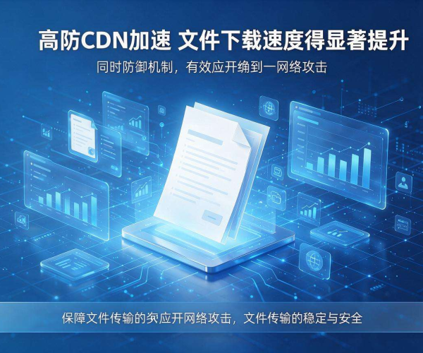 高防CDN加速文件下载 兼顾安全防护与极速体验