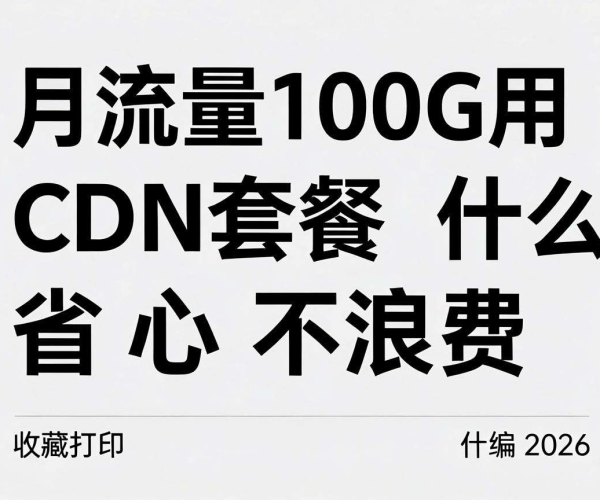 月流量100G省心不浪费CDN套餐推荐列表（2026版）可收藏打印