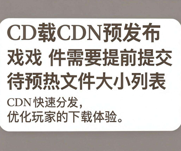 游戏下载CDN预发布，待预热文件大小列表需提前多久提交