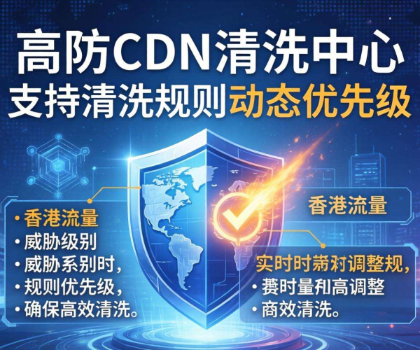 香港高防CDN的清洗中心是否支持按清洗规则动态优先级