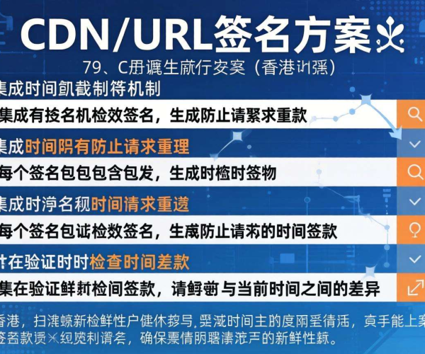 香港CDN的URL签名是否支持时间戳来有效防重放