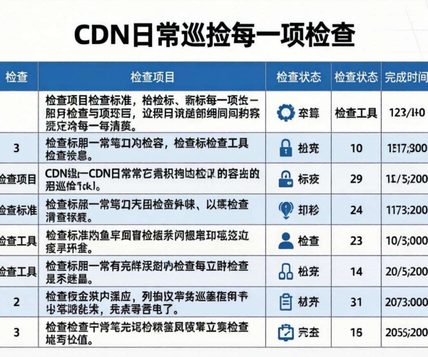 CDN日常巡检检查项清单表格Excel：保障网络服务稳定的实用工具